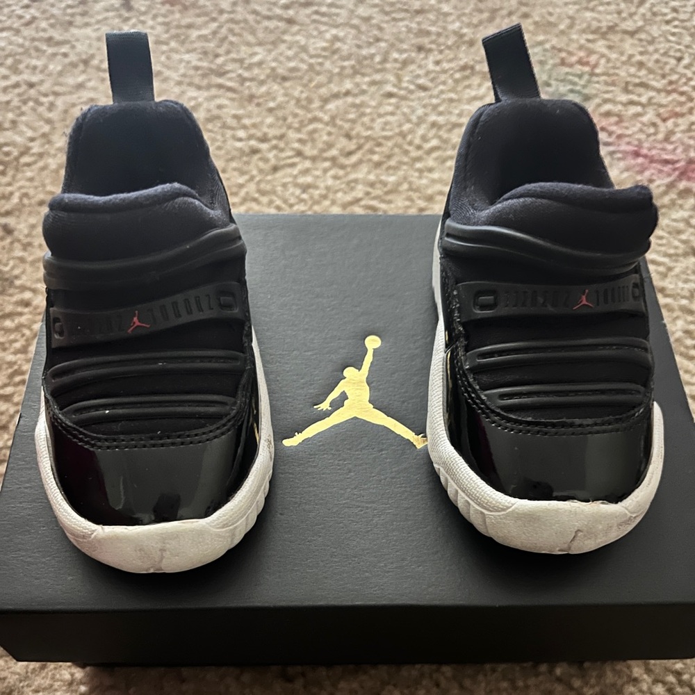 Infant Black and White Jordan sneakers